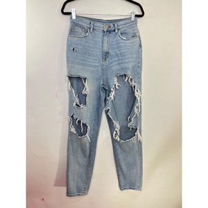 BDG High Rise Mom Jeans 29 Urban Outfitters Straight Leg Women Size Destroyed